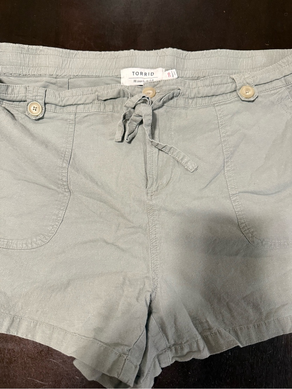 Torrid Light Gray green Drawstring Pocket Shorts